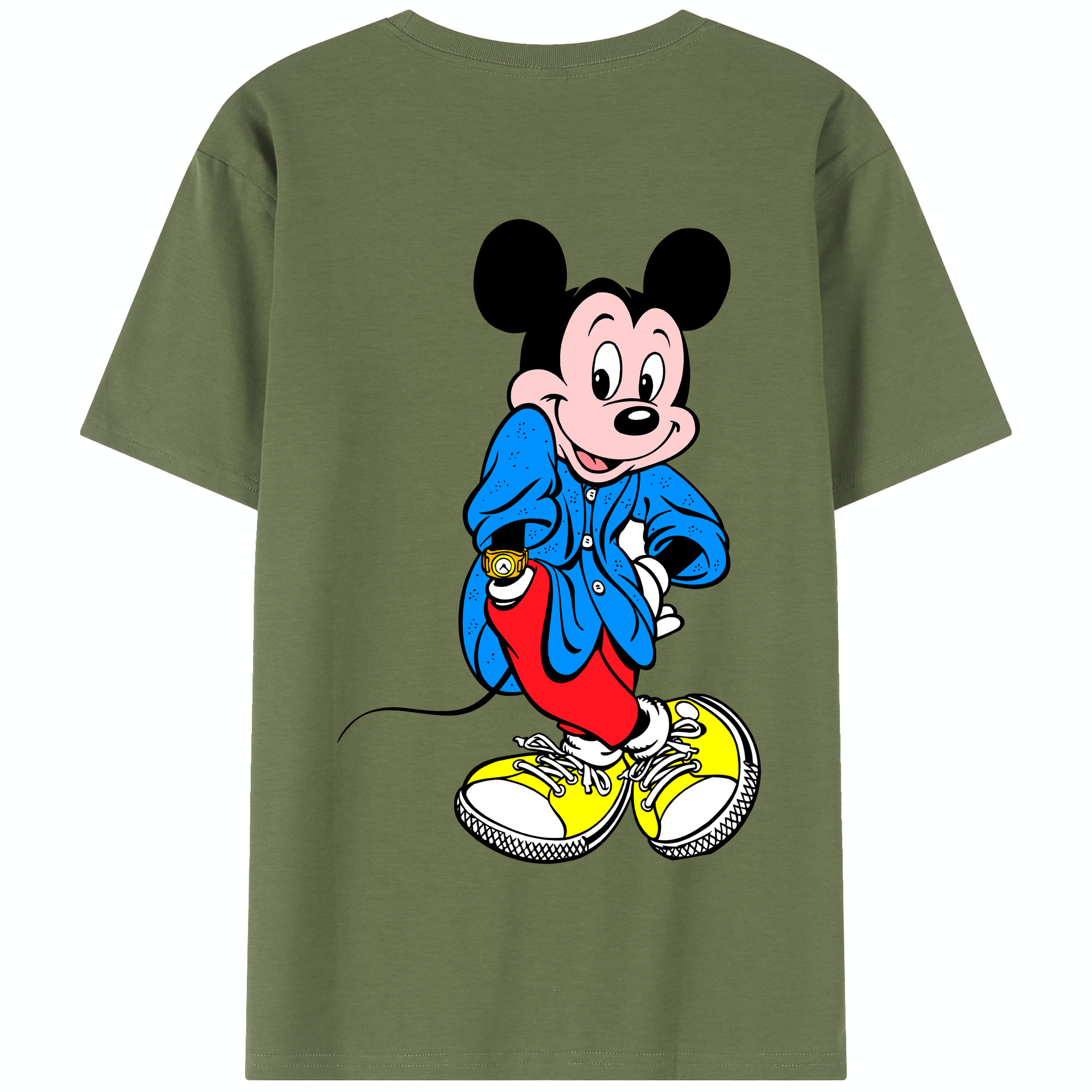 （画像用） ミッキーマウス Mickey Mouse 綿100％半袖Tシャツ（背面プリント）